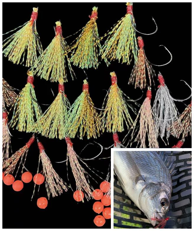 20 X DIY Flasher ,Assorted Colours Whiting Rigs Hooks Size 4#
