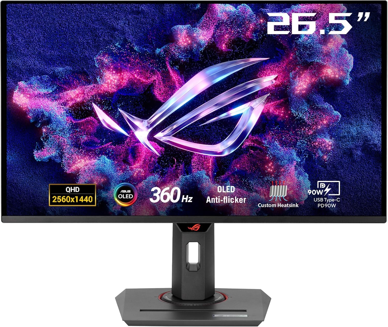 ASUS ROG Strix OLED XG27ACDNG - 27 Pouces, Dalle QD-OLED QHD 1440p, 360 Hz, 0,03 ms, dissipateur Thermique personnalisé, Anti-Flicker, Care+, Compatible G-Sync®, 99% DCI-P3