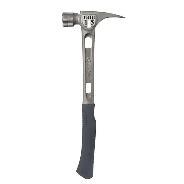 TB3MC 15 oz Ti-Bone III Titanium Hammer with Milled Face Curved Handle