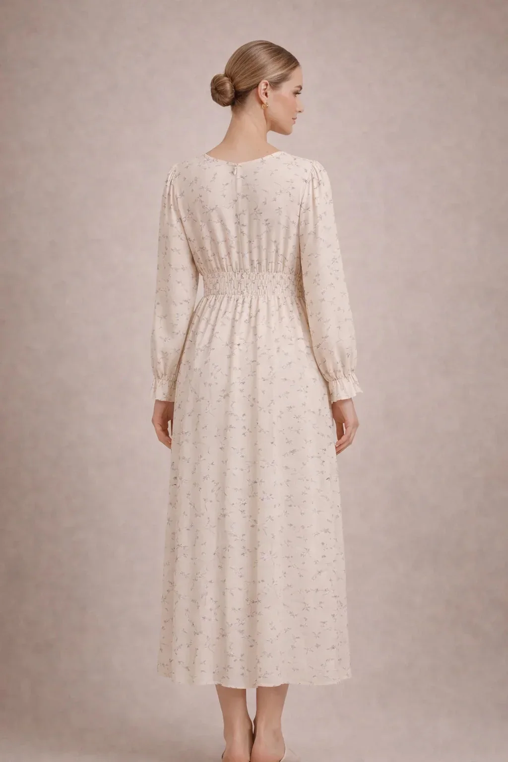 Womena??s Floral Maxi Dress Long Sleeve Elegant Style