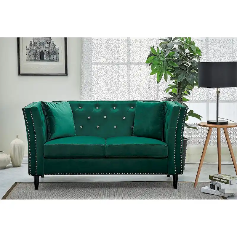 Gracewood Hollow Sukikim Velvet Loveseat