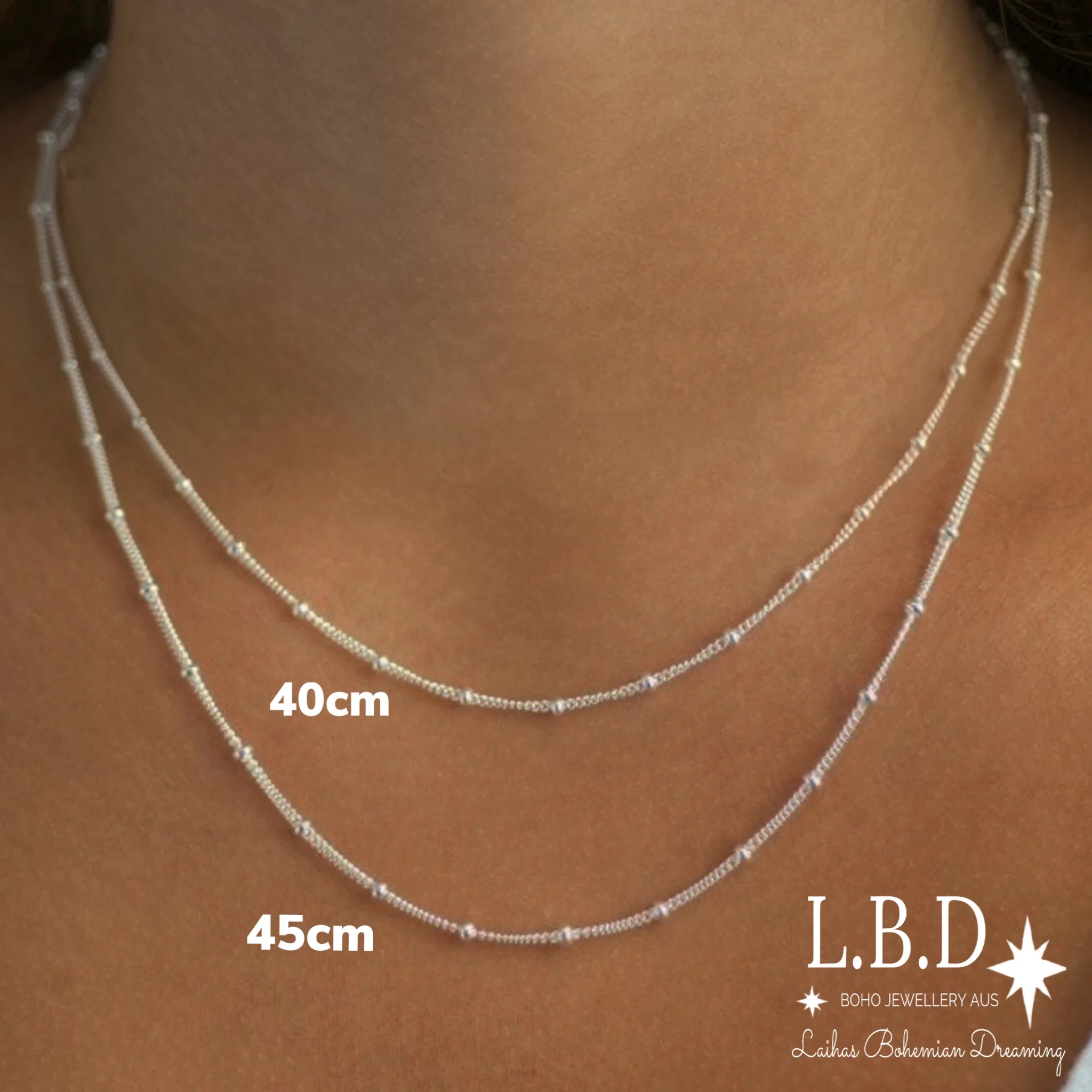 Laihas Sterling Silver Satellite Chain Necklace