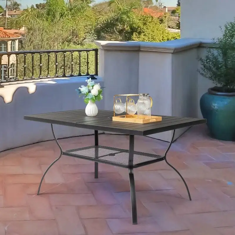 Patio 59 in. Wrought Iron Dining Table