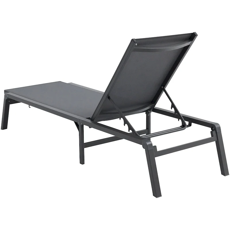 Chaise Lounge Chairs Outdoor, Aluminum Patio Lounge Chairs with Adjustable 5-Position, Folding Pool Lounge Chairs Recliner