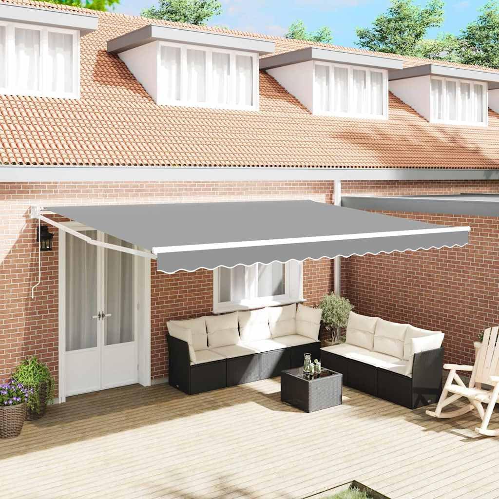 Tenda da sole retrattile bianca, 500 x 300 cm, in alluminio, protezione solare per terrazza, giardino, con telaio stabile e funzione resistente alla corrosione