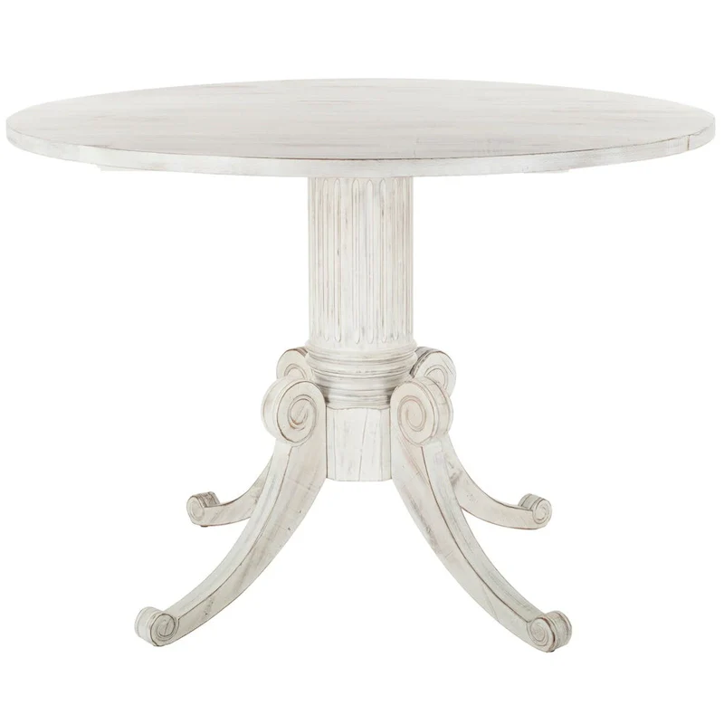 SAFAVIEH Jeane Antique White Drop Leaf Dining Table - 43 W x 43 D x 31 H - 43Wx43Dx31H