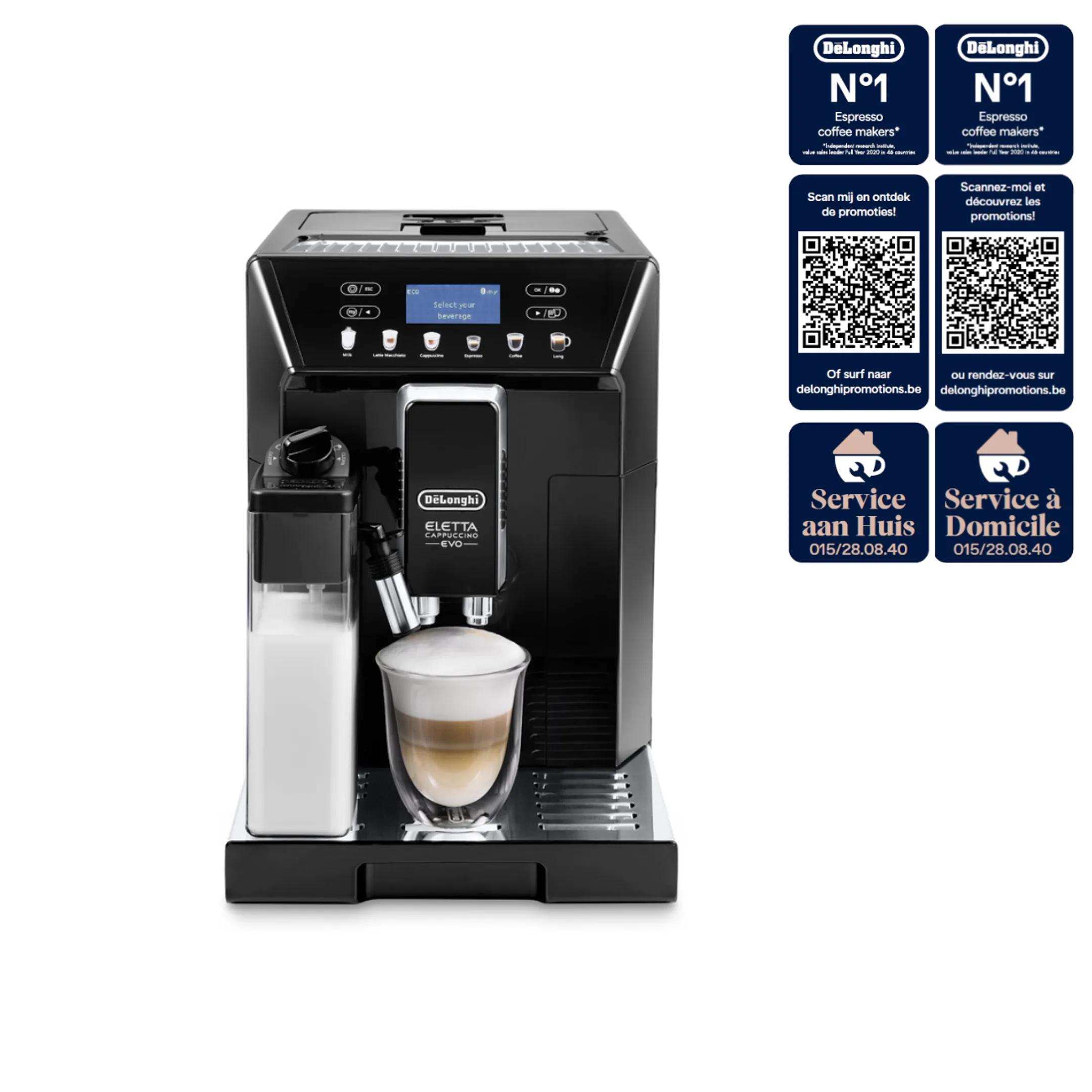 De'Longhi Volautomatische Espressomachine Eletta Cappuccino Evo ECAM46.860.B