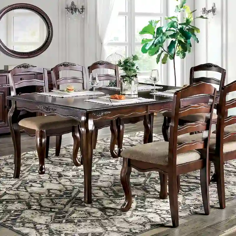 Traditional Dark Walnut Dining Table (60