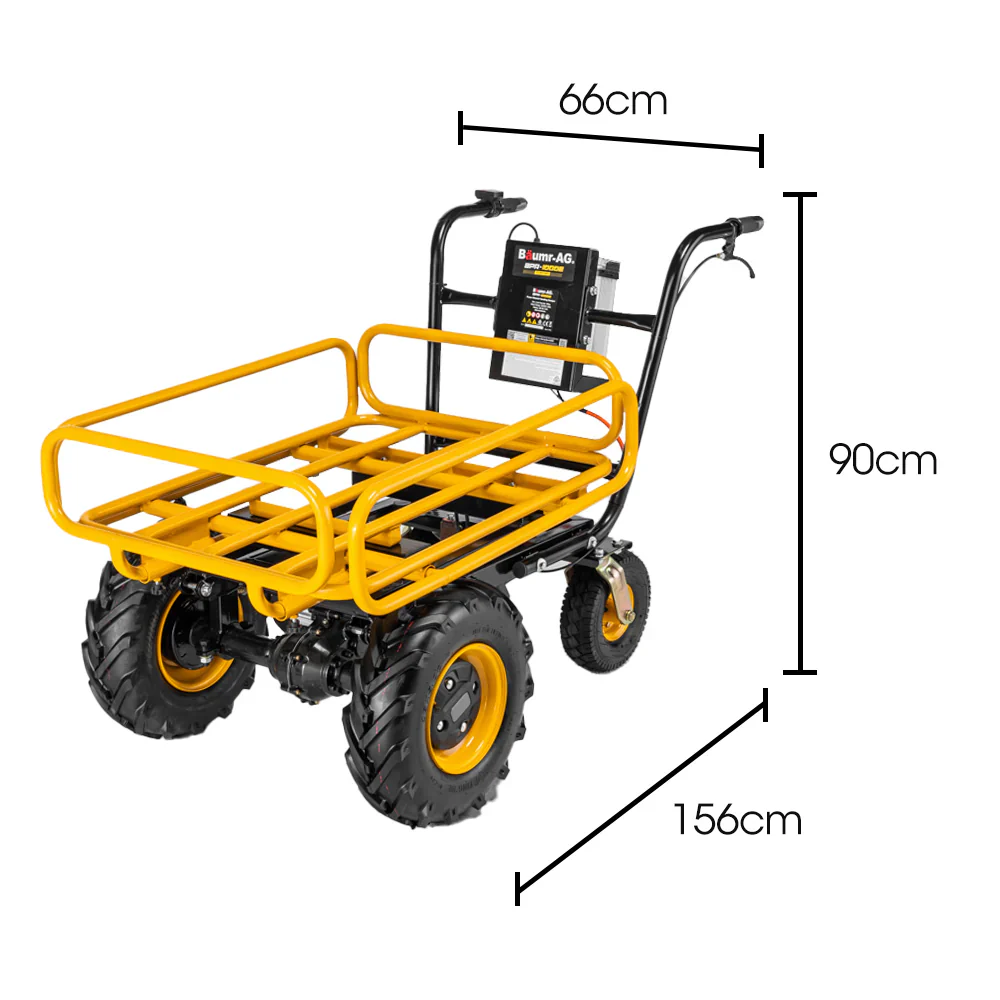 Baumr-AG 40V akkumulátoros anyagmozgató billenőplatós talicska motoros elektromos, 300 kg teherbírású