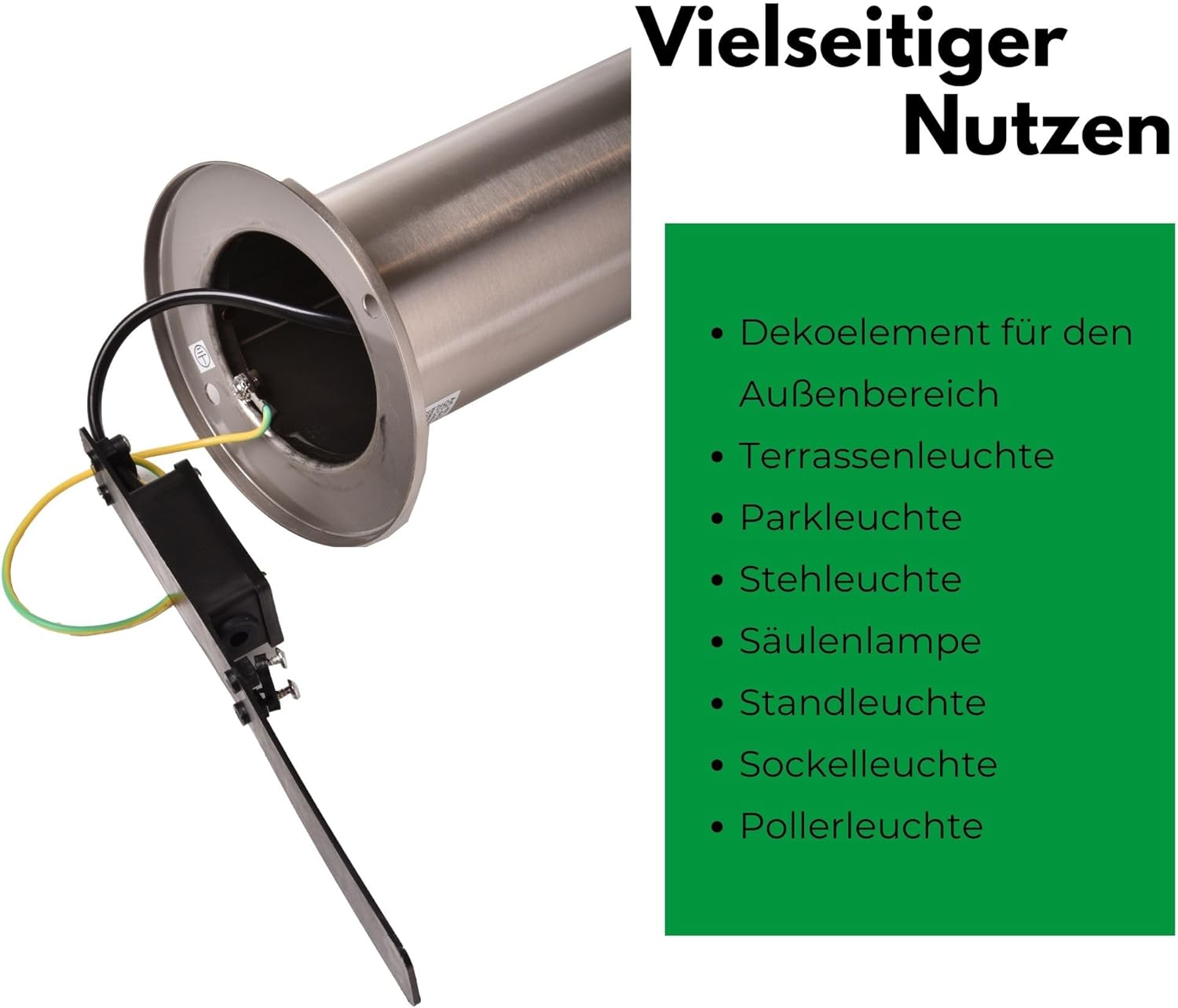 Novatool 4x Wegeleuchte I 110 cm I mit Bewegungsmelder I Edelstahl I IP44 I E27 Sockel I Wegebeleuchtung aussen Aussenleuchten Garten Standleuchte Terassenleuchte Gartenleuchte stehend