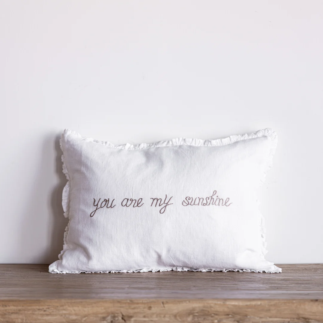 You Are My Sunshine Embroidery Throw Pillow
