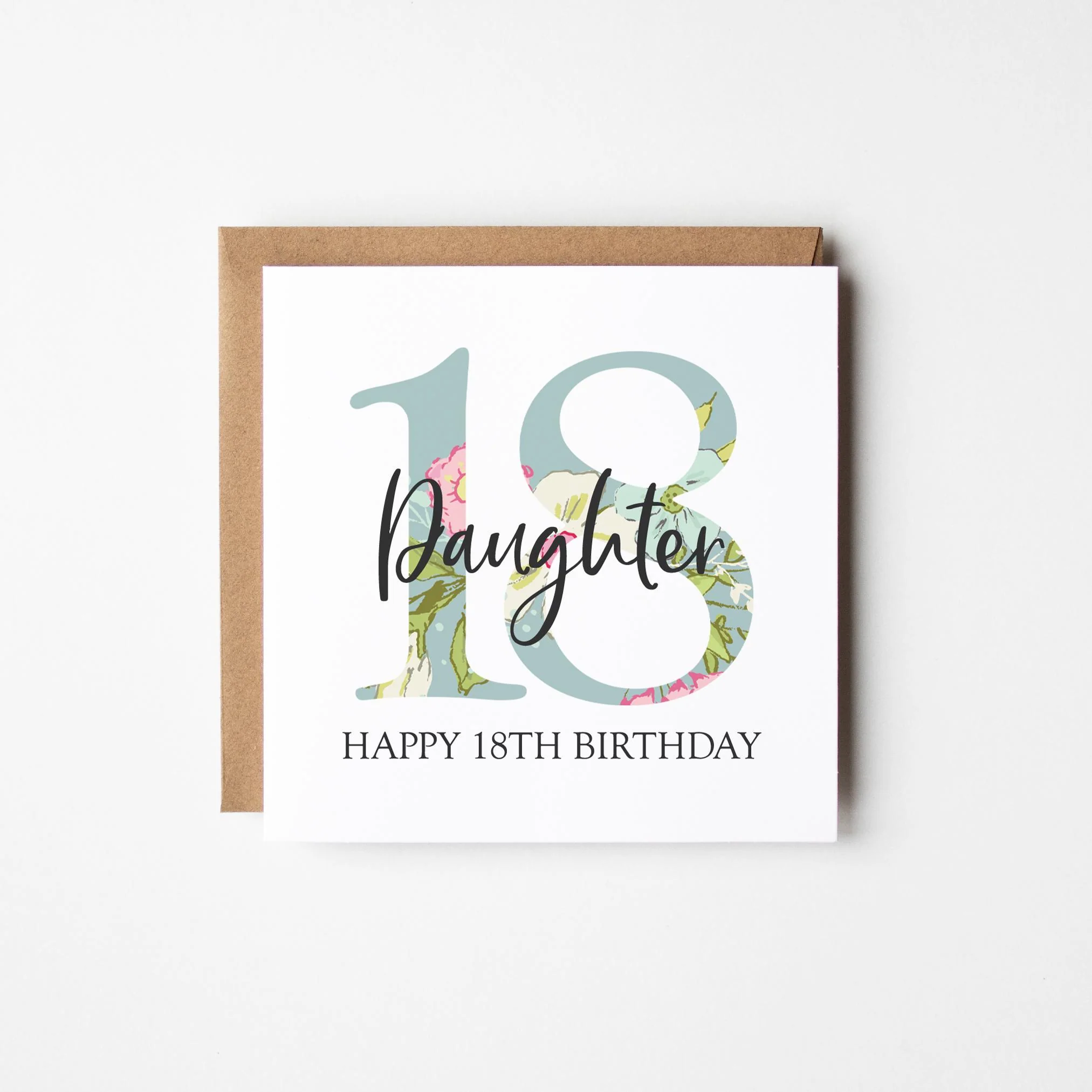 18th Birthday Card a?�� Personalised 18th Birthday Card for Her a?�� Daughter a?�� Friend a?�� Auntie a?�� Cousin a?�� Sister a?�� Floral 18th Card