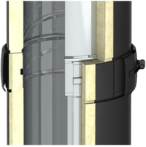Jeremias DW-Black 130mm Revisionselement bis 600 Grad eckige Öffnung 210x140mm Edelstahl doppelwandig Abgasanlage für Öl Gas Festbrennstoffe