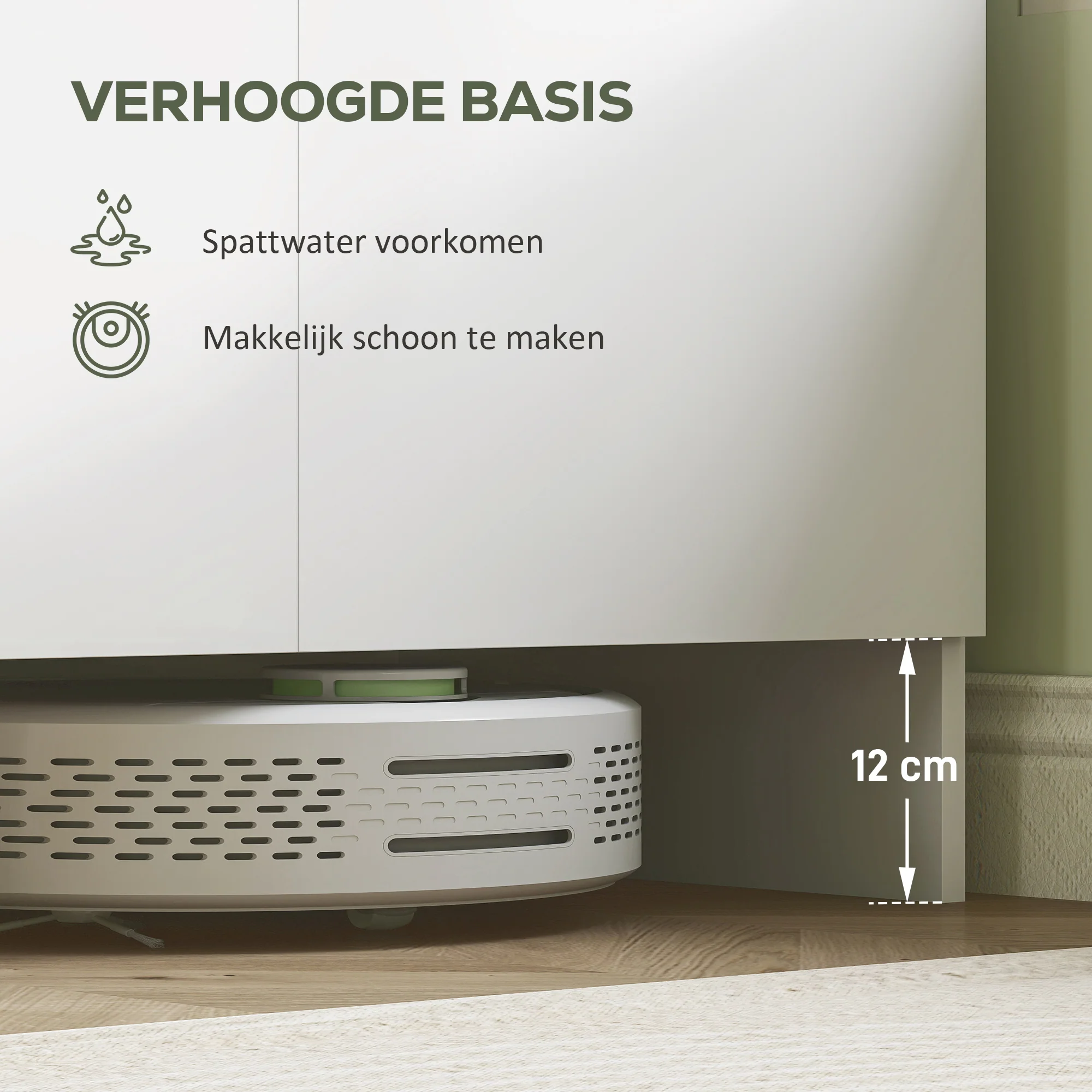 HOMCOM Keukenkast, 4 Kasten, 6 Deuren, 12 Scharnieren, Werkblad, Spaanplaat, Wit