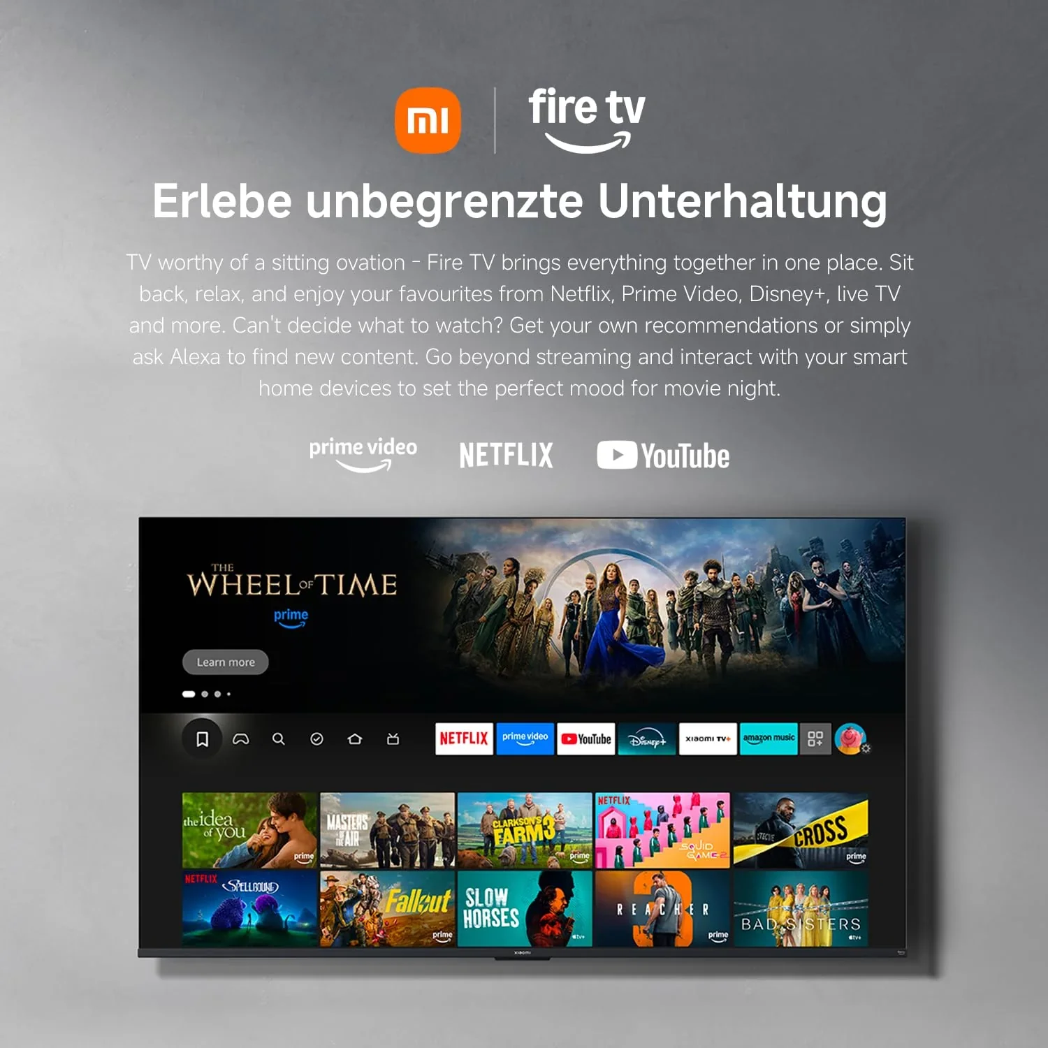 Xiaomi TV F Pro 32, 32 pollici (81 cm), QLED, Smart TV, Fire OS7, Triple Tuner DVB-C/S/S2/T/T2, Dolby Audio™, DTS Virtual:X, DTS-HD, Controllo vocale con Alexa, Compatibile con Apple AirPlay