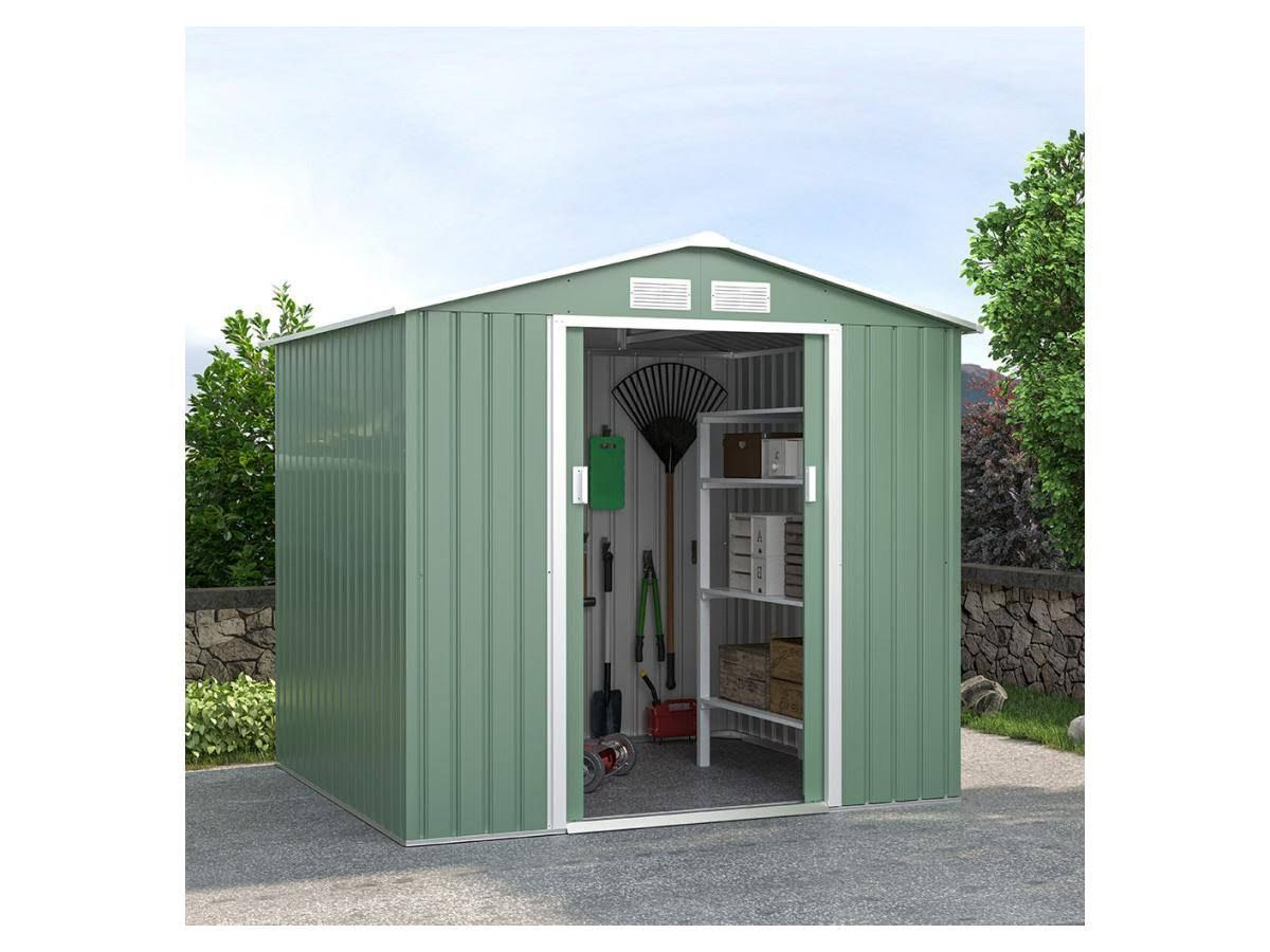Casetta in lamiera zincata verde box porta utensili giardino St.Moritz NATURE 213x191x195cm