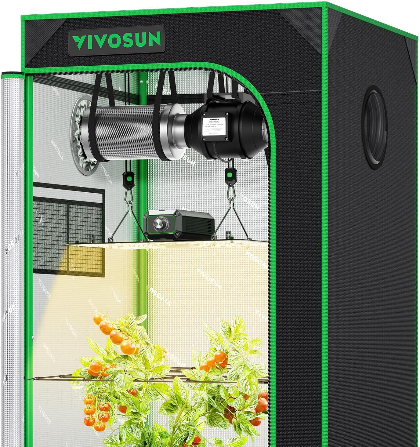 VIVOSUN Grow Tent Kit  2 × 2ft 1-Plant System  WiFi-Controlled Grow System with Full Spectrum LED Grow Light  Automatic Ventilation  GrowHub Outlet A22 with Temperature and Humidity Sensor