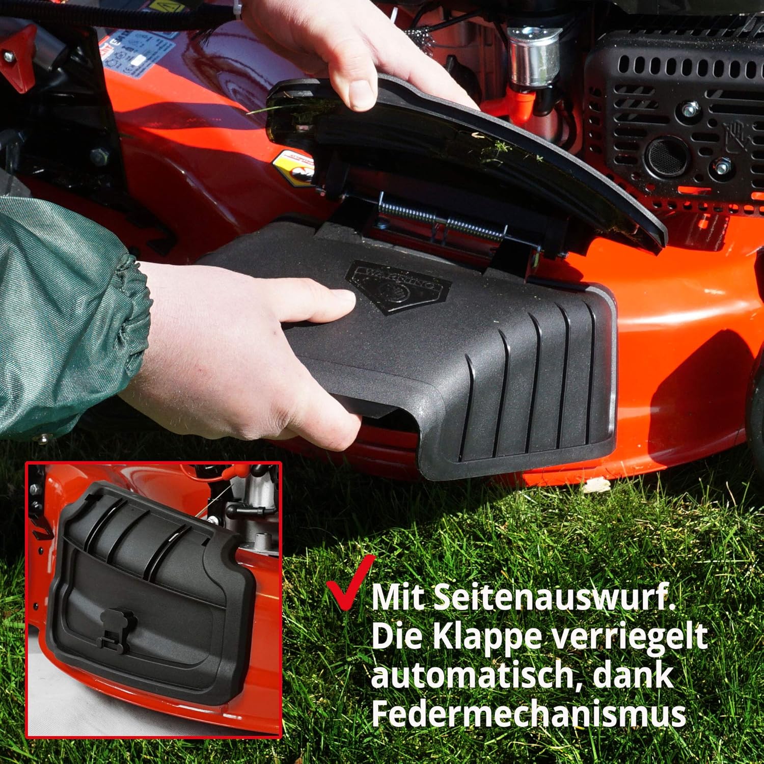 Tagliaerba a benzina HECHT 5-IN-1 – potente motore 4 tempi Eco 4,4 kW (6,0 CV) – avviamento elettrico – larghezza di taglio 53 cm – cesto di raccolta 75 l – trazione – ruote brevettate – mulching
