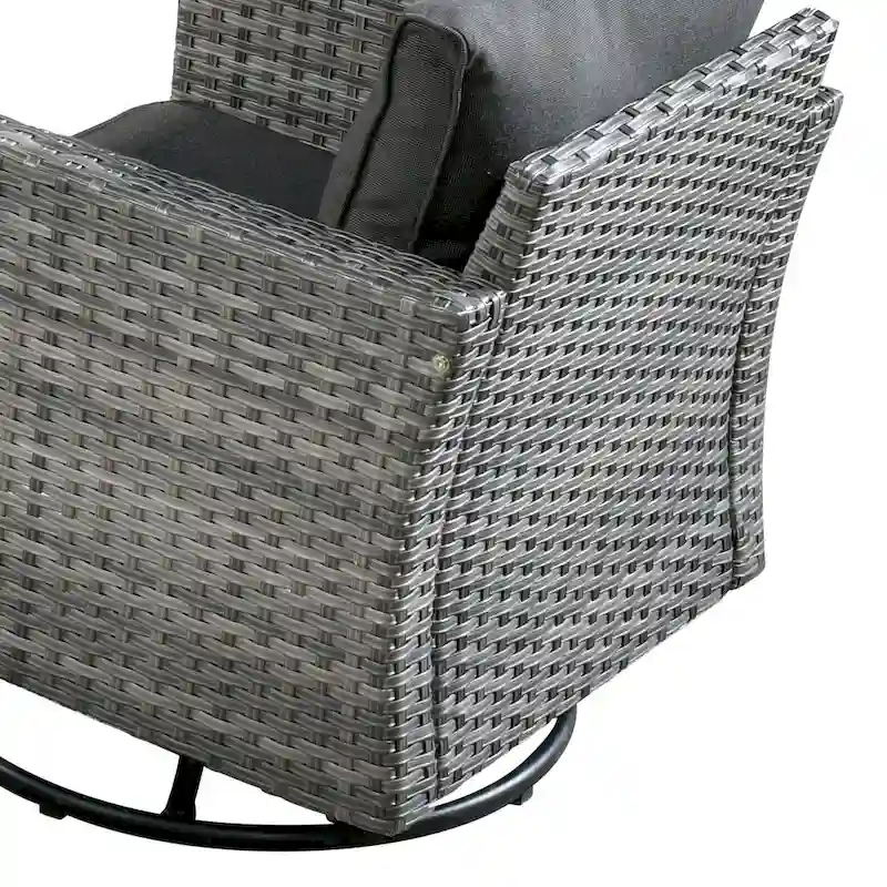 HOOOWOOO 8-piece Rattan Wicker Patio Furniture Set with Fire Pit