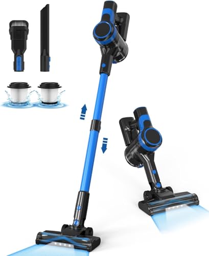 Aspirapolvere Senza Fili, Scopa Elettrica Potente 20000Pa, 40Min Autonomia, 6 in 1 Aspirapolvere Senza Sacco Portatile, Aspirapolvere Leggero in Piedi da Solo per Tappeti Peli Animali Pavimenti Duri : Amazon.it: Casa e cucina