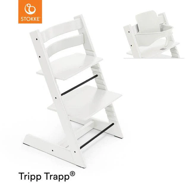 Seggiolone Stokke Tripp Trapp – Sedia per bambini regolabile in altezza e che cresce con il bambino, in bianco, ergonomica