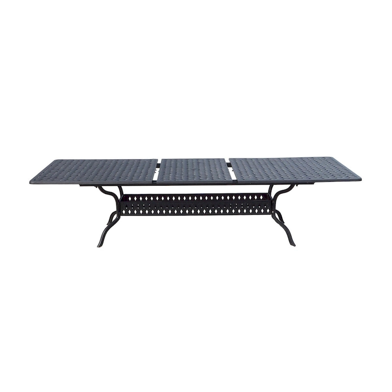 Nassau 11-Piece Patio Dining Set (with 2 Swivel Rockers) and 42 x 92 / 42 x 120  Rectangular Extension Dining Table