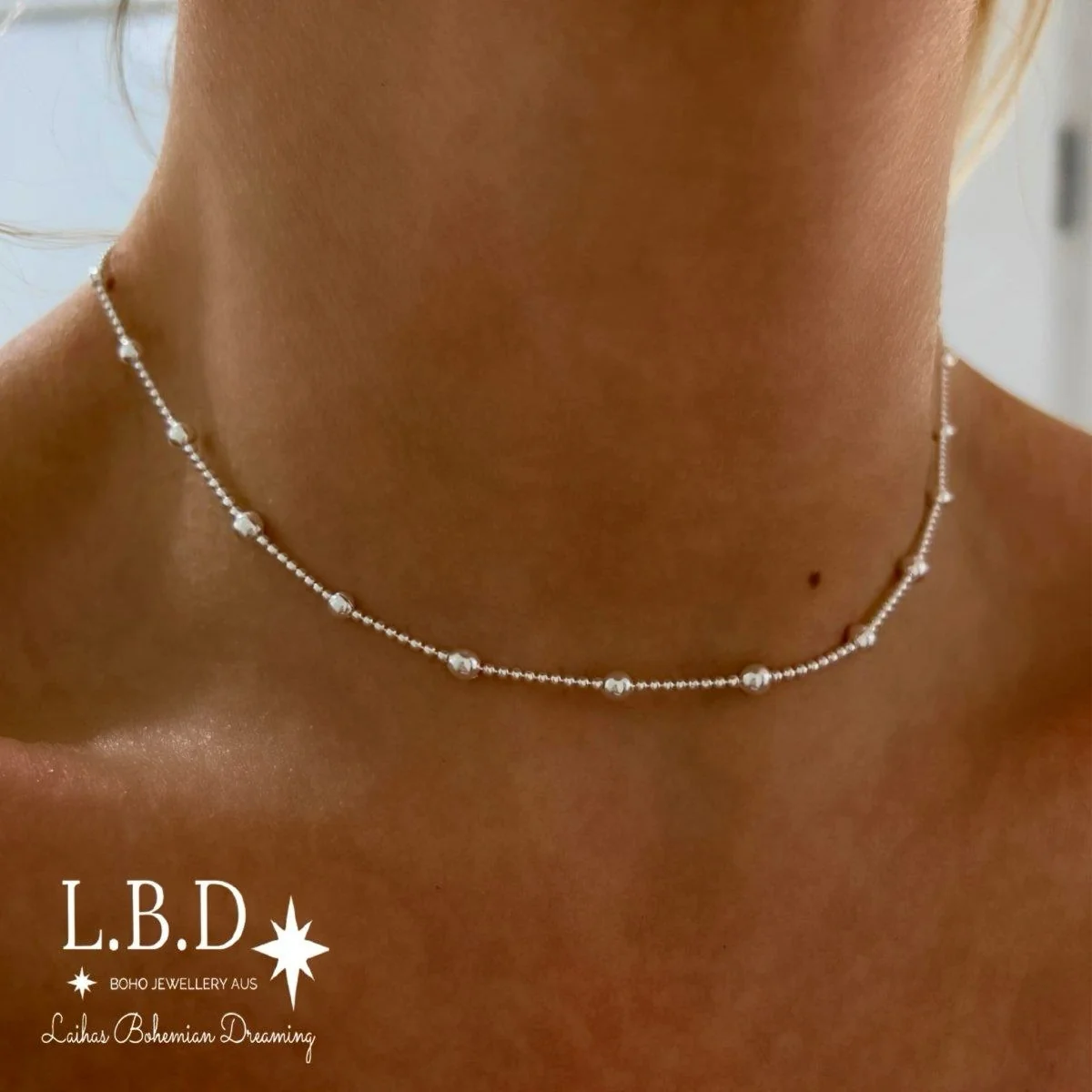 Laihas Prestige Bauble Sterling Silver Choker Necklace