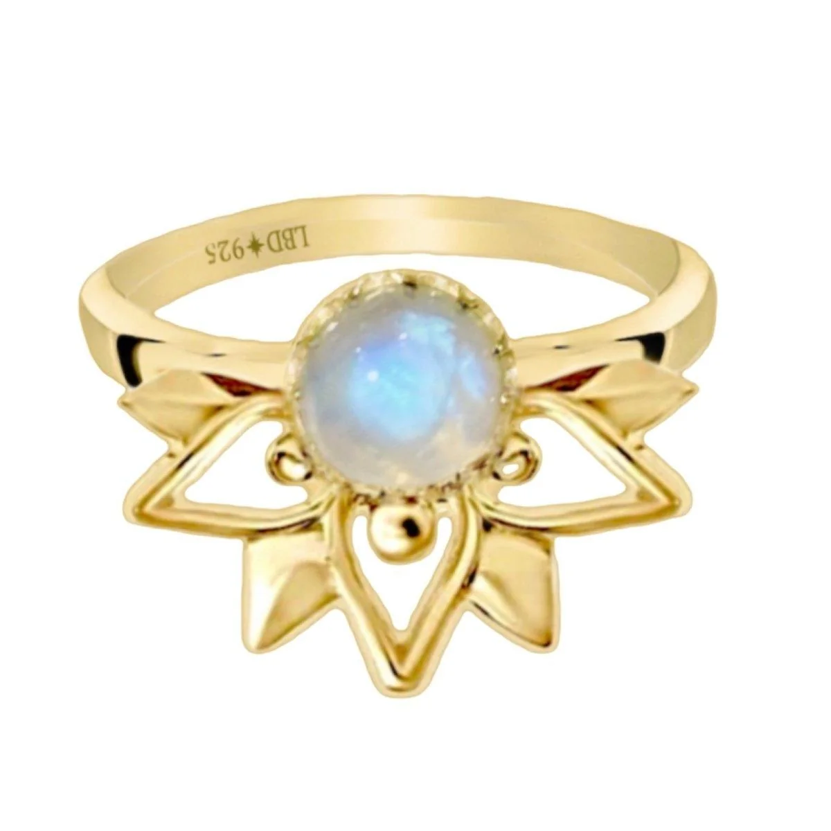 Laihas Boho Inflorescence Gold Moonstone Ring