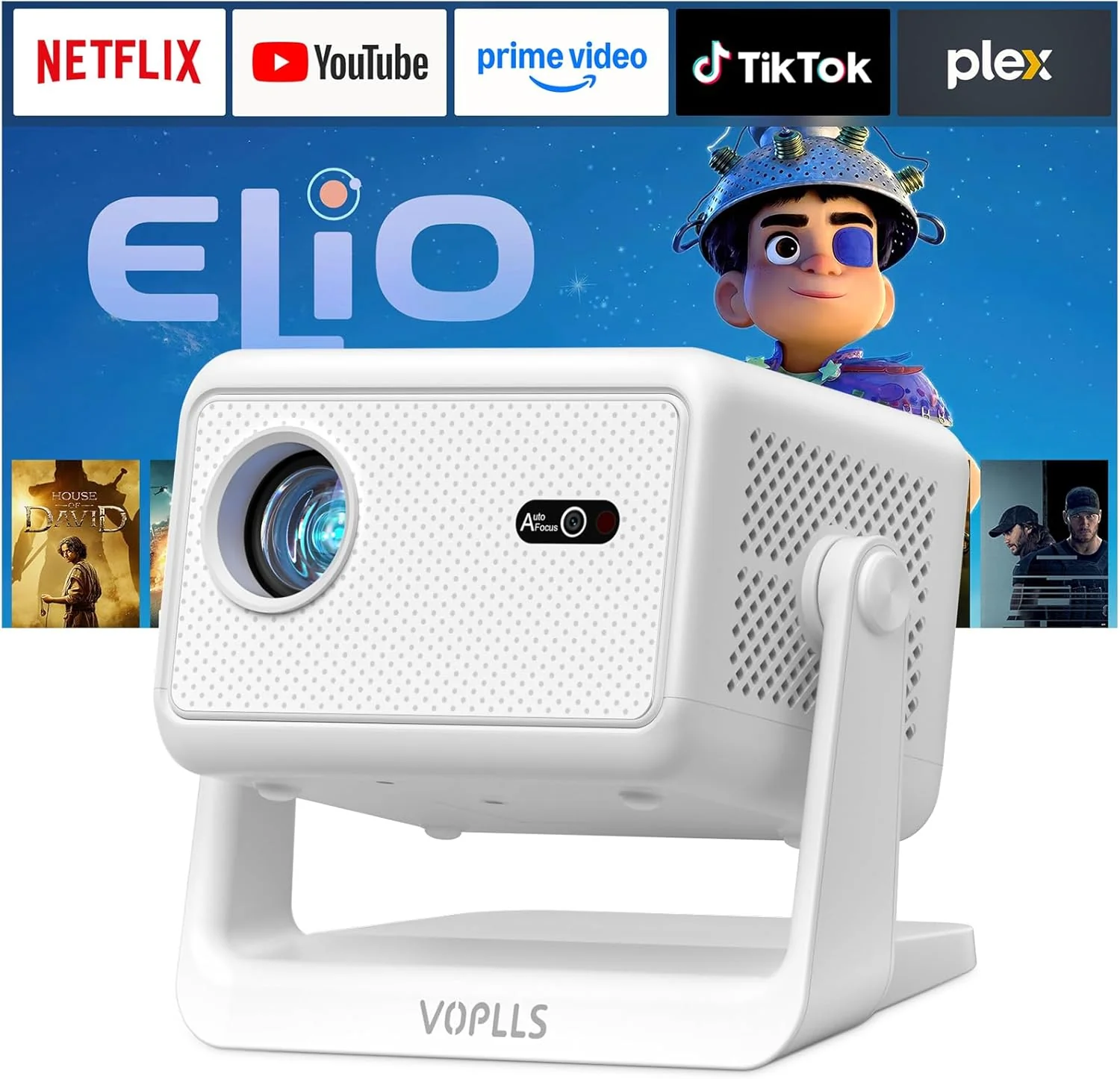 【Officially-Licensed APP & 1800 ANSI】Smart Mini Projector with WiFi and Bluetooth 4K Support