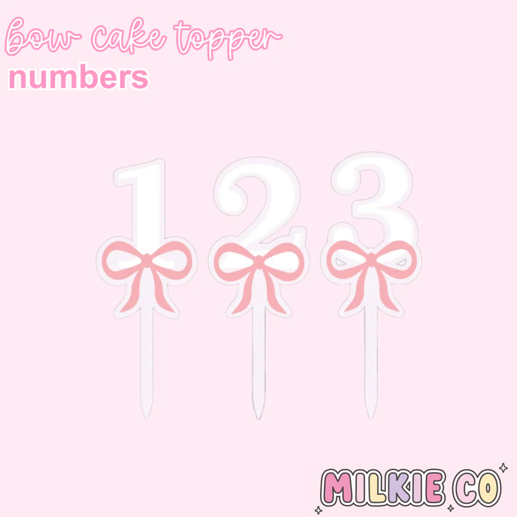 Bow Cake Topper Numbers