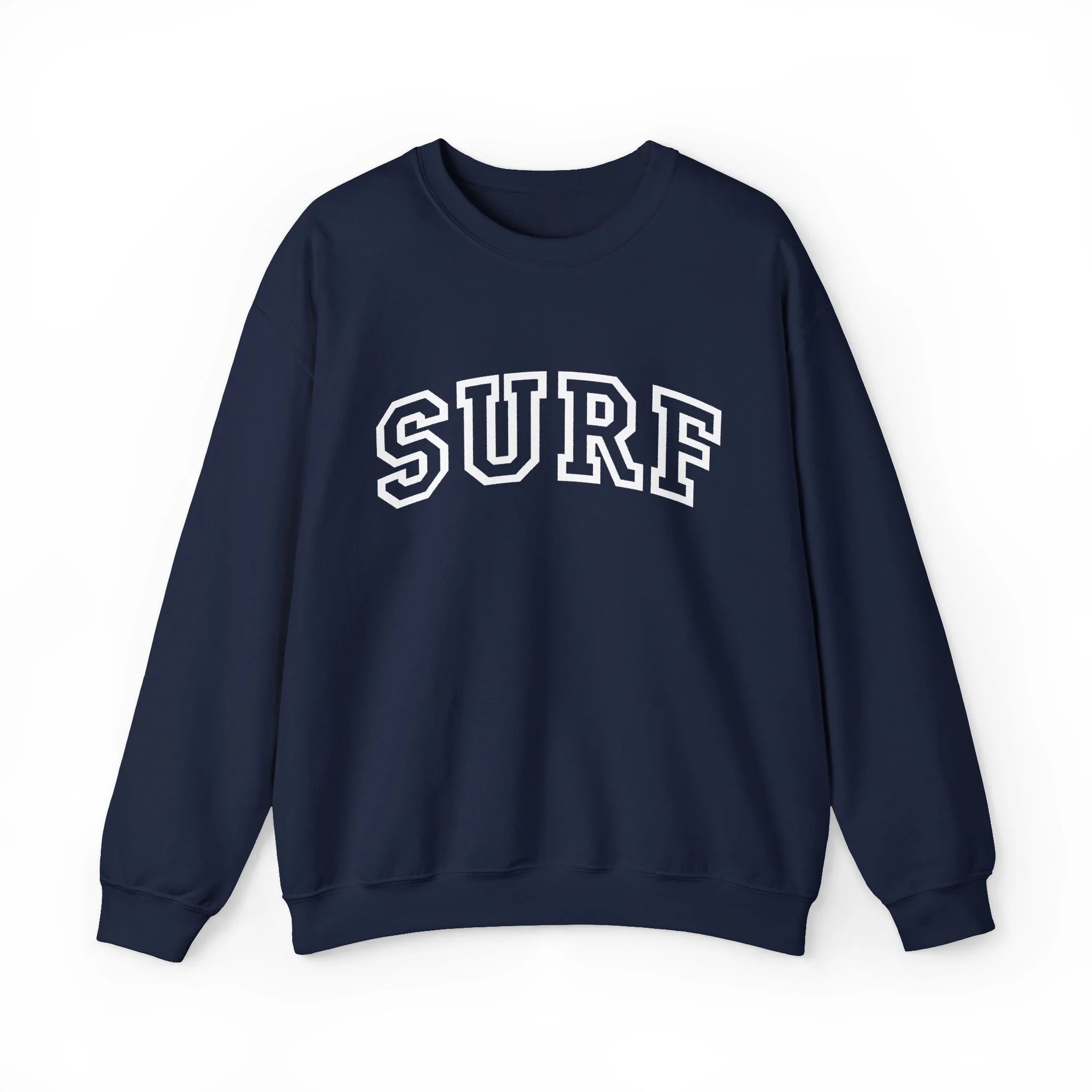 Surf Crewneck Sweatshirt - Classic Varsity Wave Pullover