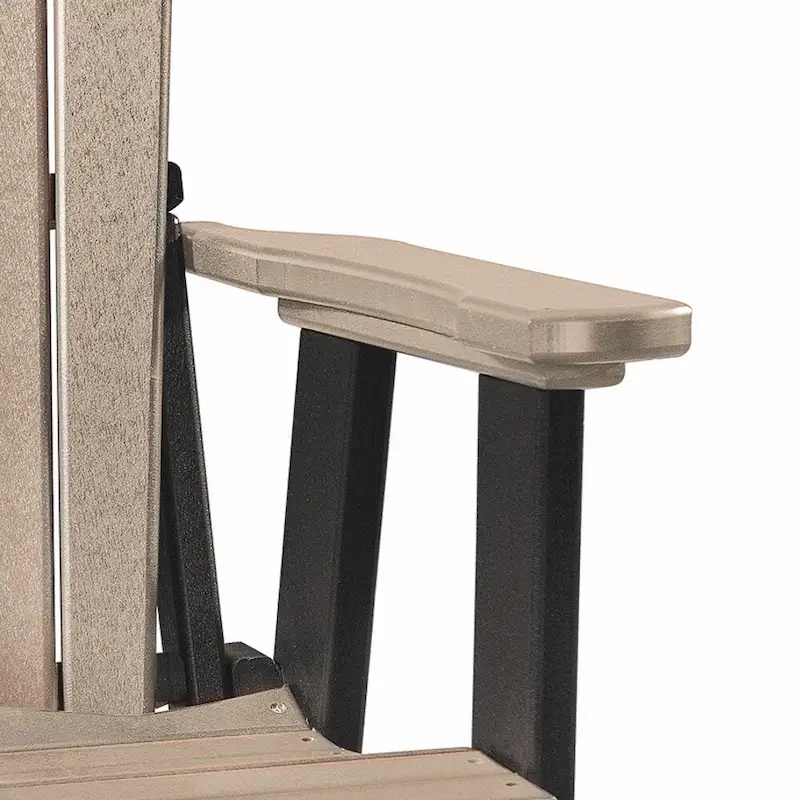 OS Home and Office Model Fan Back Swivel Glider in Weatherwood with a black base