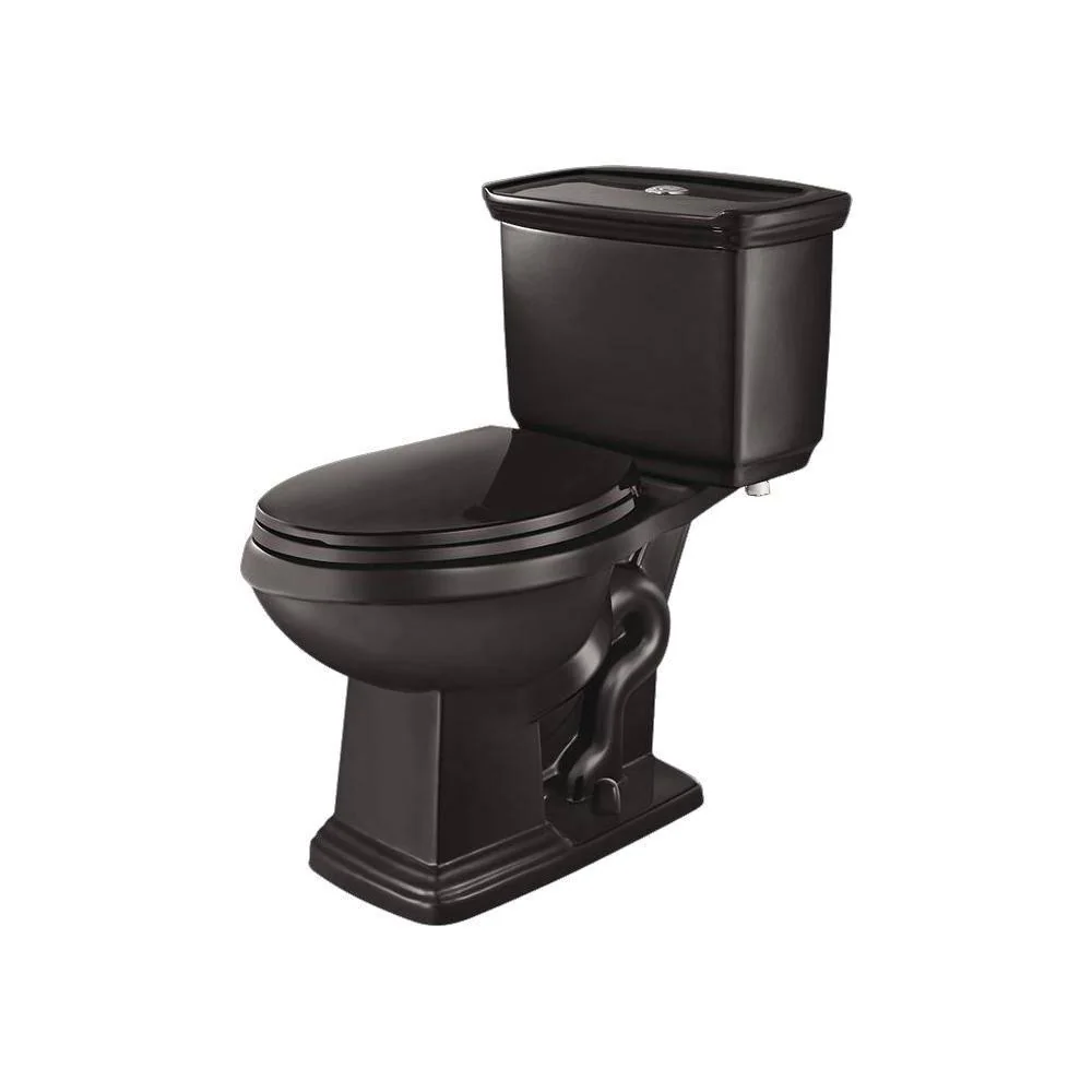 WC lungo a doppio scarico ad alte prestazioni da 1,0 Gpf / 1,28 Gpf, 2 pezzi, nero