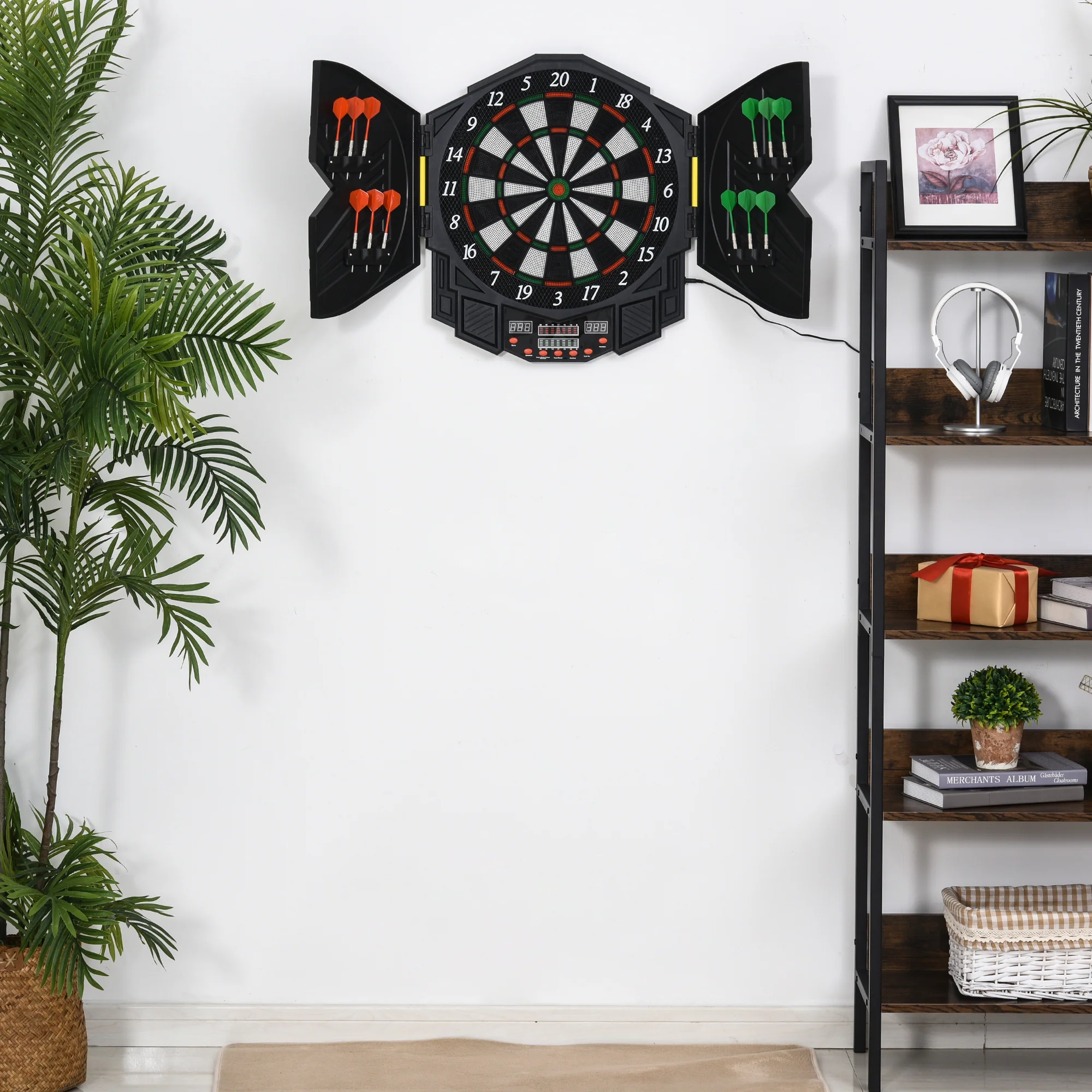 HOMCOM elektronische Dartscheibe Dartboard 27 Spiele 8 Spieler