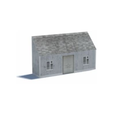 Background House (light gray, 1 level, gray tile roof)
