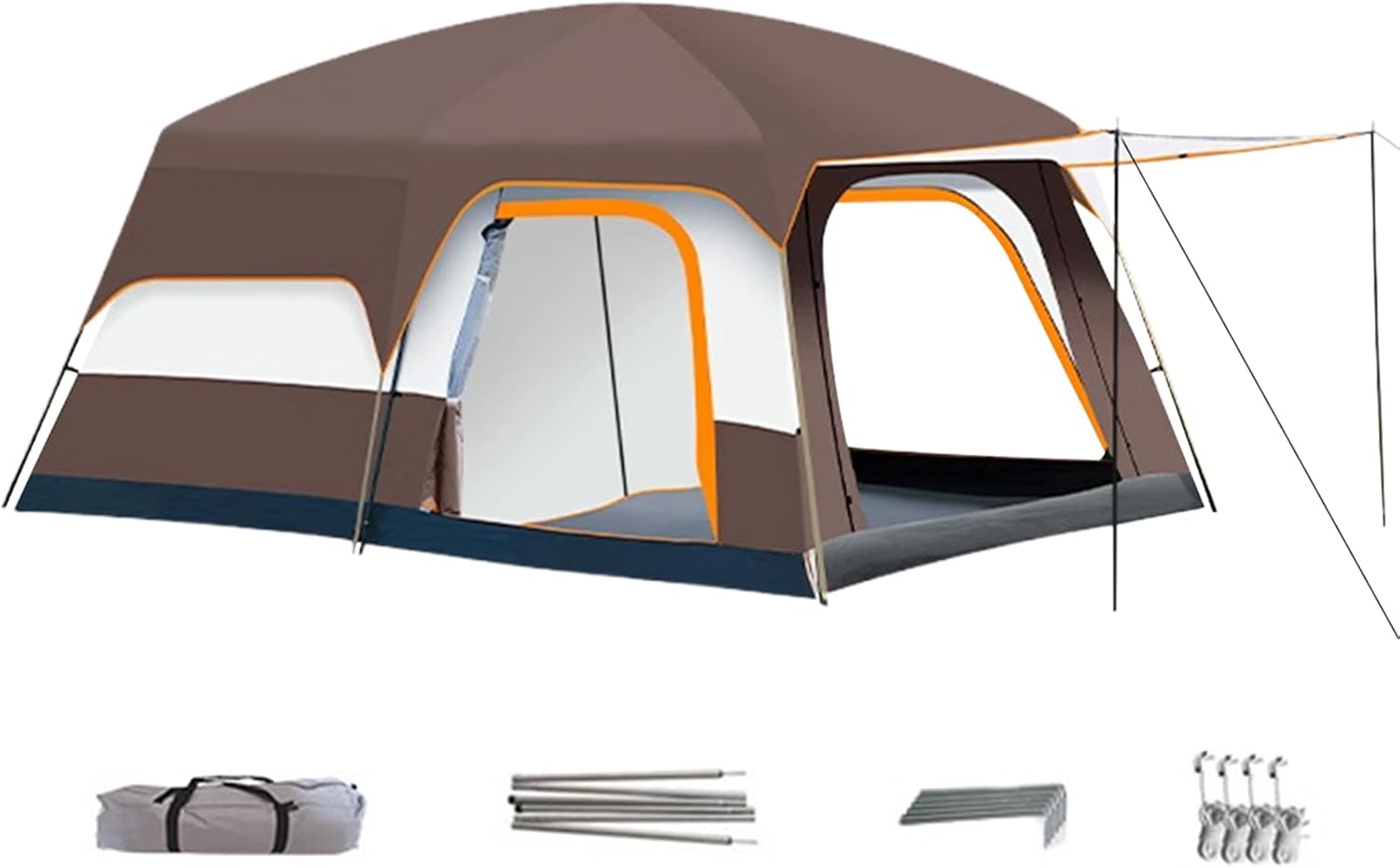 Familienzelt mit Schlafzimmern – großes Zelt für Familien-Camping | Wetterfeste Outdoor-Hütte für Strand, Reisen, Wandern, Festivals, Übernachtungen, Picknick, Rucksack