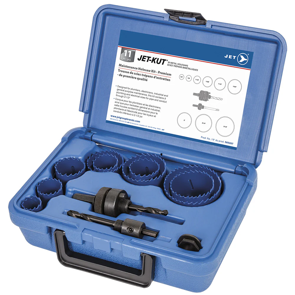 Jet 565207  ~  11 Piece Maintenance Holesaw Kit Premium