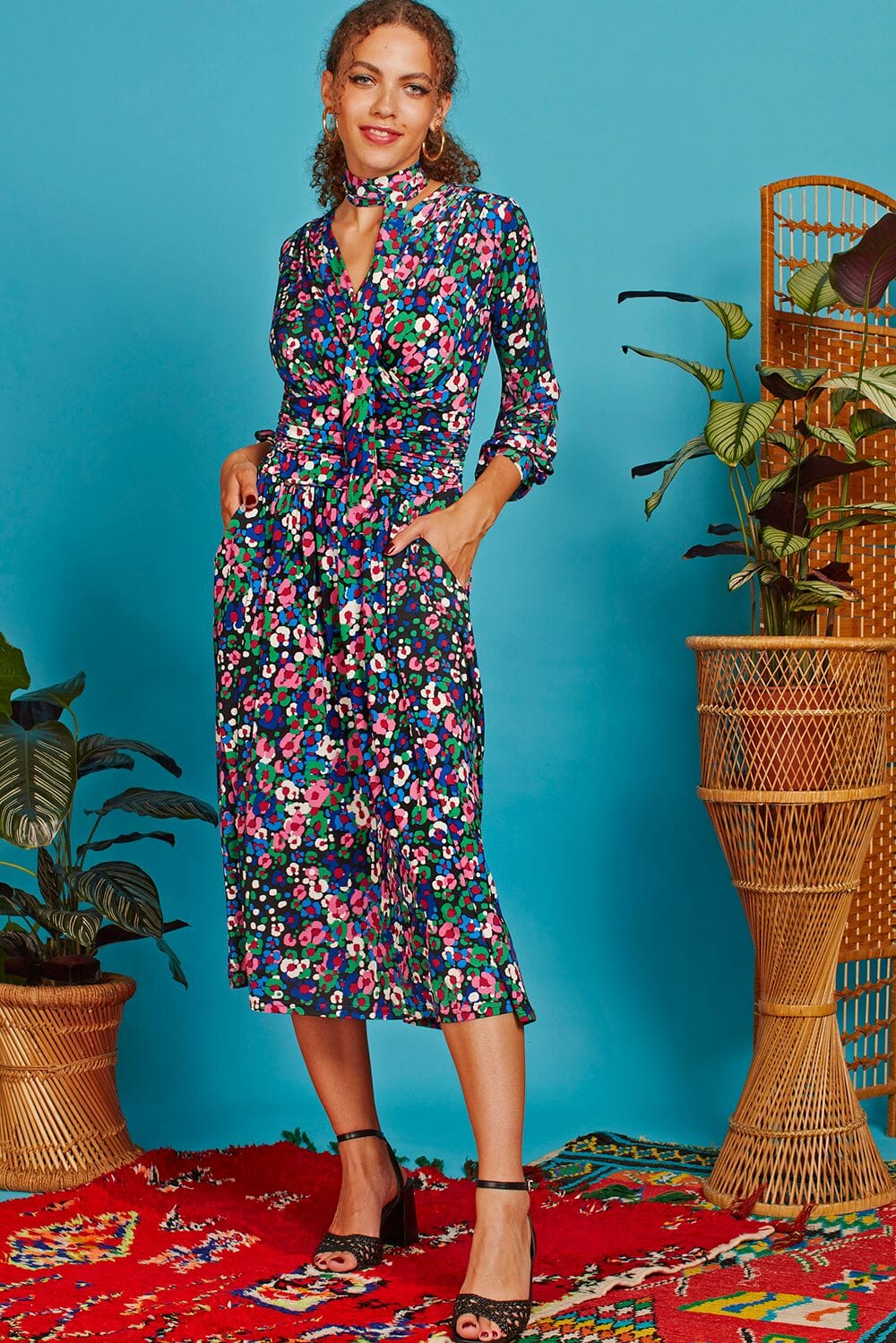 Sharon Shaula Long Sleeve Midi Dress