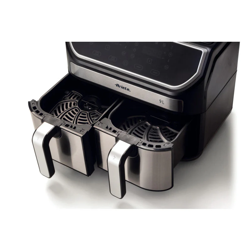 Friggitrice ad aria 9L 2100W - 11 programmi - Doppio cestello - Nero/Silver