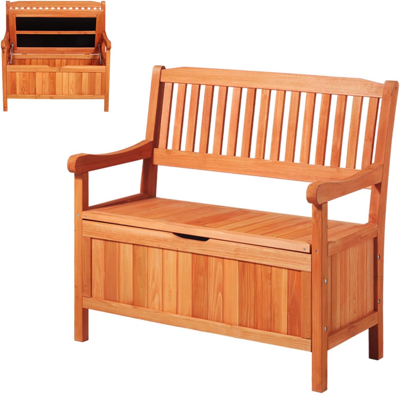 VEVOR Gartenbank, Truhenbank mit Stauraum, Aufbewahrungsbank, Tragkraft bis zu 328 kg, Gartensitzgelegenheit & Veranda-Dekoration, für Terrasse, Garten, Balkon, 106,5x58,5x90,1 cm