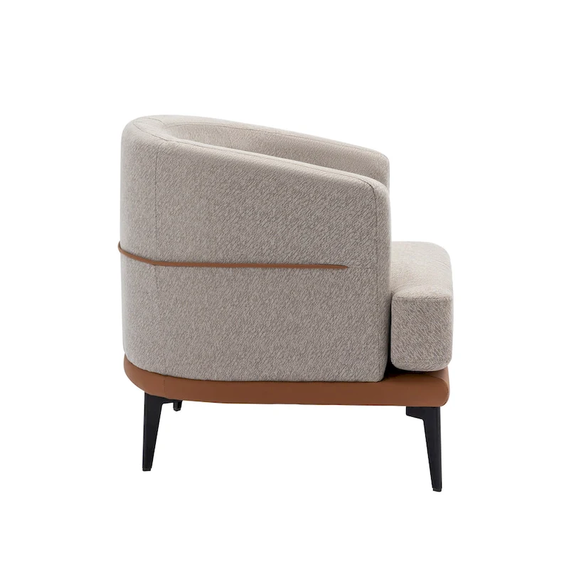 Modern Two-tone Barrel Fabric Chair