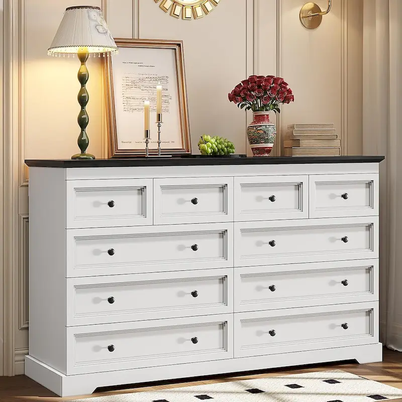 10 Drawers Dresser 55 Large Drawers Wood Dressers & Chest of Drawers