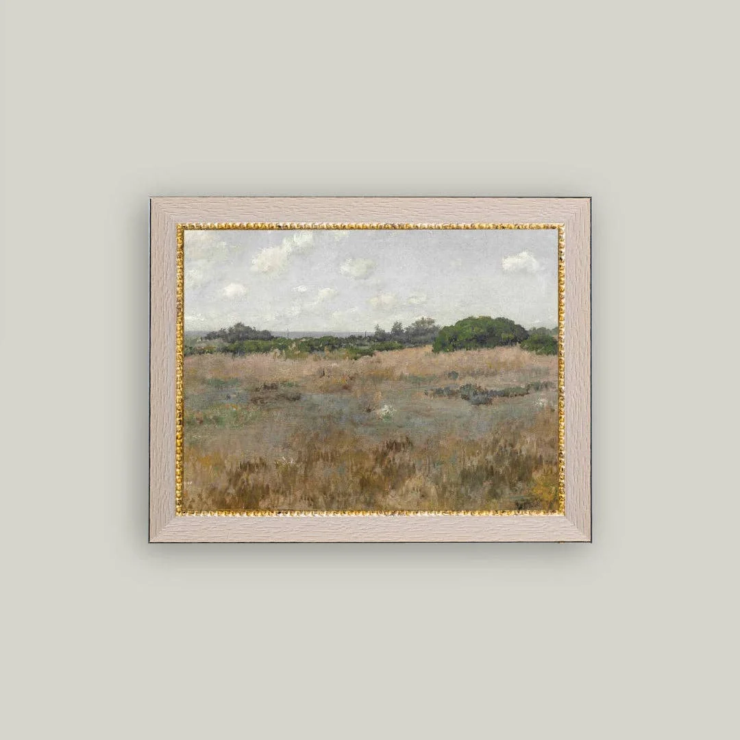 Meadow by the Shoreline Framed Antique Inspired Art