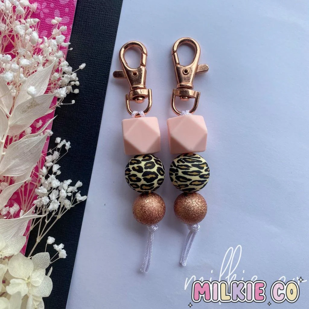 Mini Blush Beaded Keychain