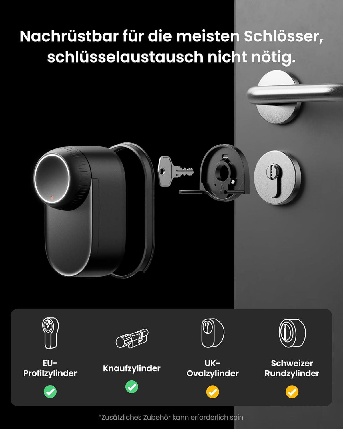 SwitchBot WLAN Smart Lock Ultra mit Touchscreen-Tastatur, Türriegelschlösser, Smartes Türschloss, Elektronisches Türschloss, Türöffner per App, Fingerprint, Code, Alexa, Google, unterstützt Matter