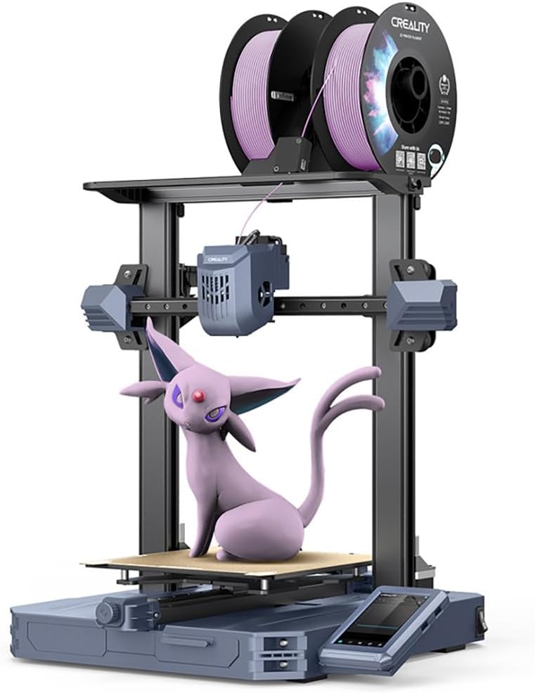 2024 New Version Creality K1C 3D Printer, 600mm/s Fast Printing Speed and Clog-free Direct Extruder, Support 300℃ Printing and Carbon Fiber Filament, Auto Leveling and AI Camera 8.66*8.66*9.84 inch