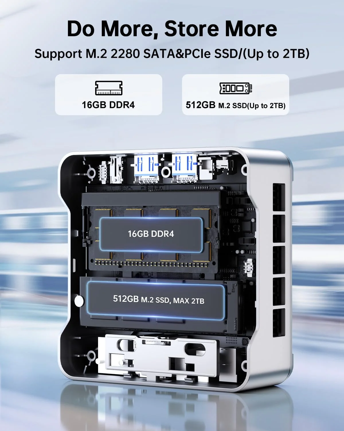 KAMRUI GK3Plus Mini PC, 16GB RAM, 512GB M.2 SSD Mini Computer