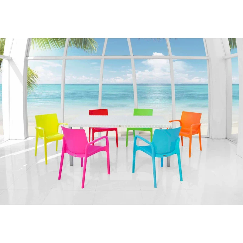 Alissa Resin Stackable All-Weather Dining Armchair, Set of 2