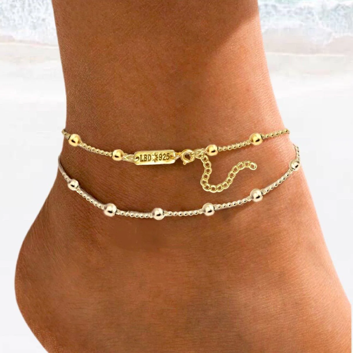 Laihas Bauble Sterling Silver Boho Anklet