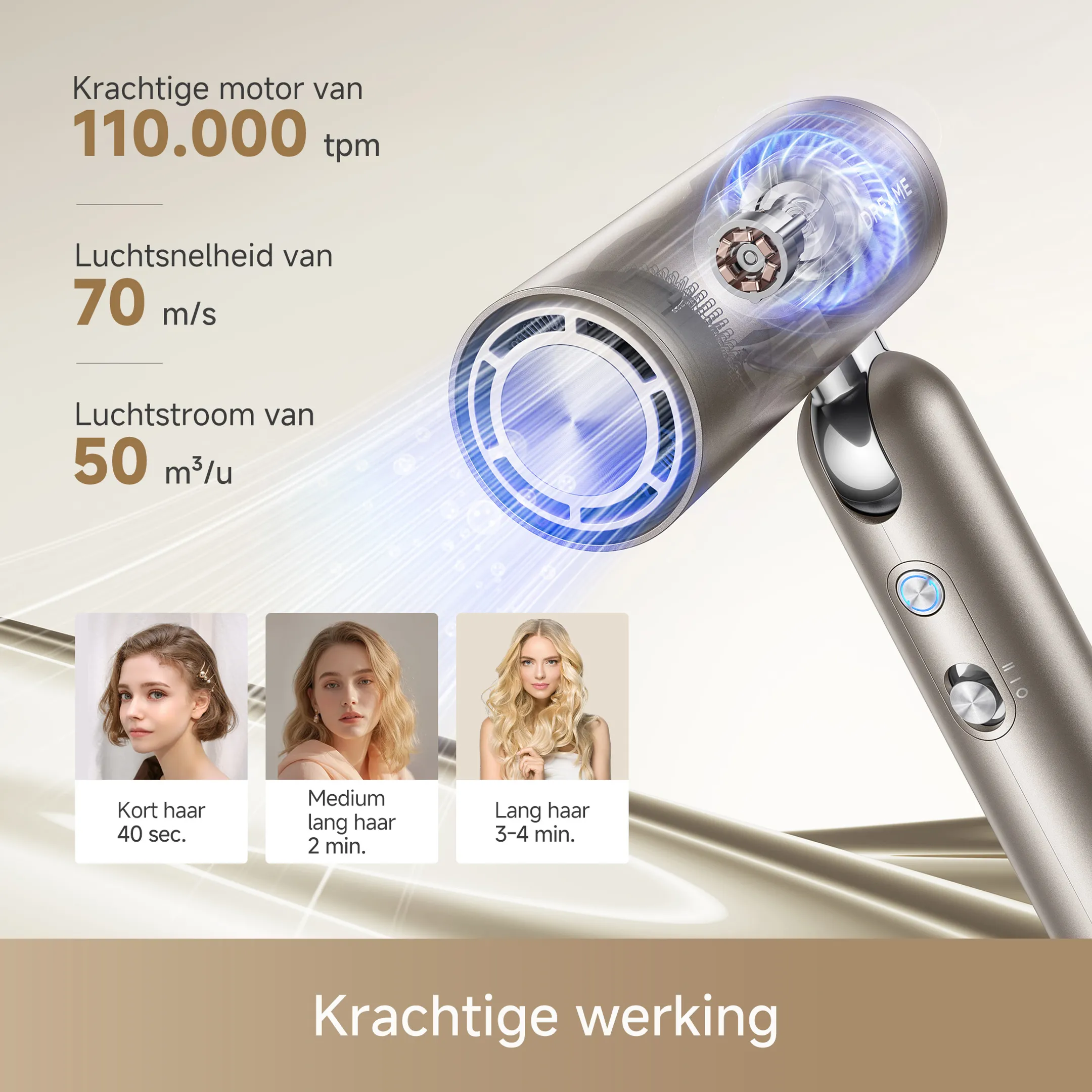 Dreame Haardroger Pocket Pro Gold